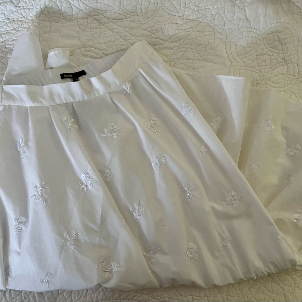 NWT Maje white sequined maxi skirt - Picture 12 of 16